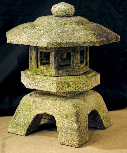 FIVE PIECE CARVED GRANITE CHINESE