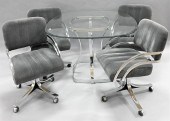 FIVE PIECE CHROME MID CENTURY