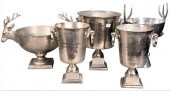 FIVE PIECE DECORATIVE SILVERED