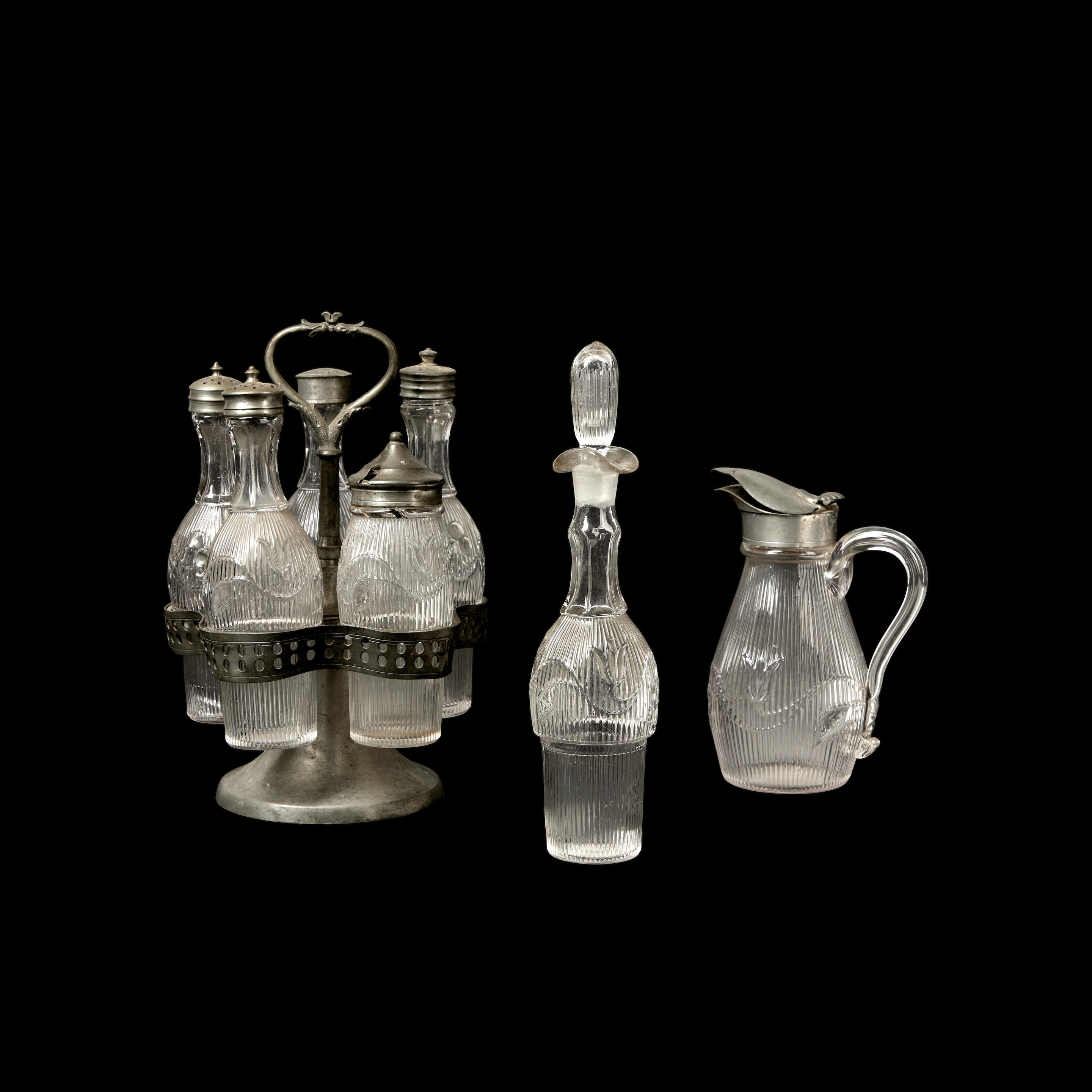 FIVE-PIECE EARLY AMERICAN COLORLESS