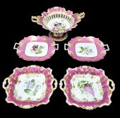 FIVE PIECE ENGLISH PORCELAIN L