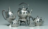 Five piece English silver tea