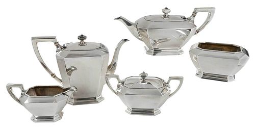 FIVE PIECE FAIRFAX STERLING TEA