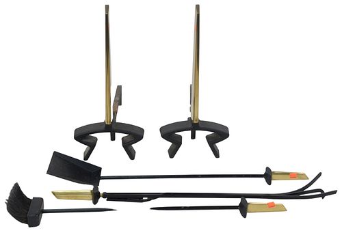 FIVE PIECE FIREPLACE SET, DONALD