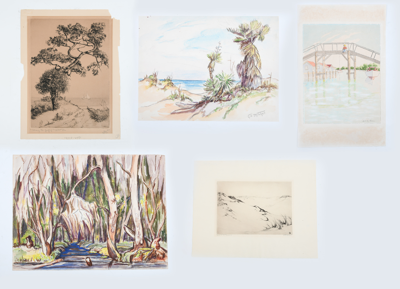 FIVE PIECE FLORIDA PAINTING LOT: 1)