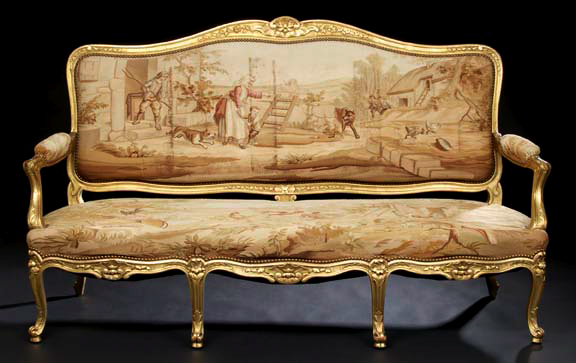 Five-Piece French Carved Giltwood
