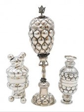 FIVE PIECE GERMAN SILVER GROUP