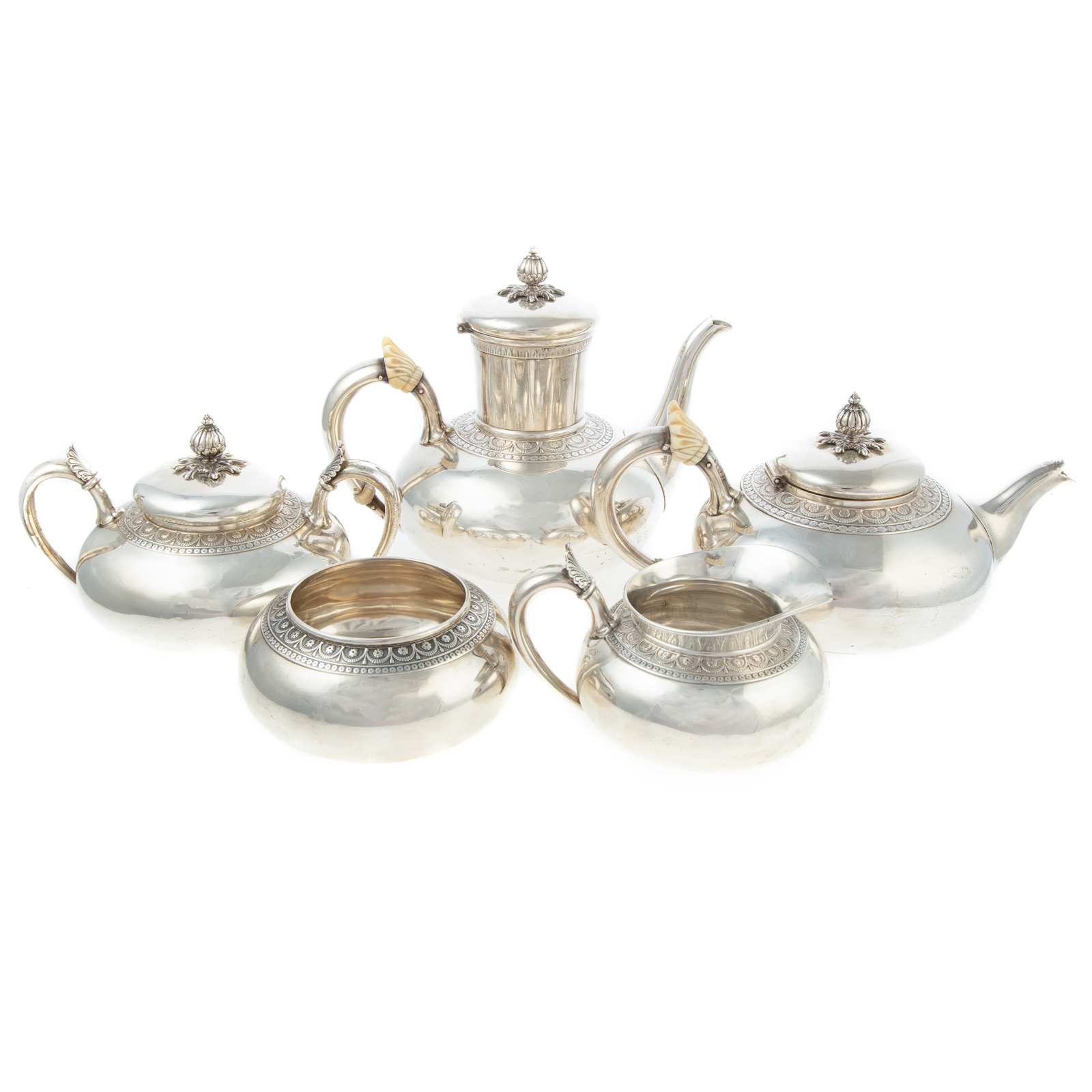 FIVE-PIECE GORHAM STERLING TEA &