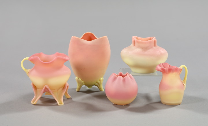 Five-Piece Group of Burmese Glass