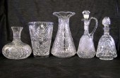 Five-Piece Group of Cut Glass