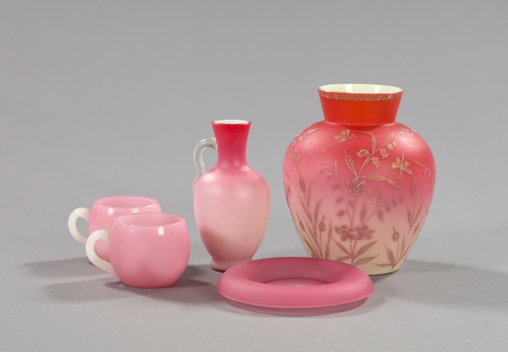Five-Piece Group of Pink Satin