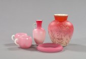 Five-Piece Group of Pink Satin