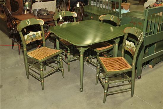FIVE PIECE HITCHCOCK DINING SET.