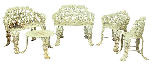FIVE PIECE IRON LOT HAVING GRAPE