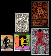 FIVE-PIECE KEITH HARING POSTER