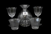 FIVE PIECE LALIQUE GLASS GROUP