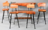FIVE PIECE LIVE EDGE BAR AND B