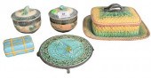FIVE PIECE LOT OF MAJOLICA TO