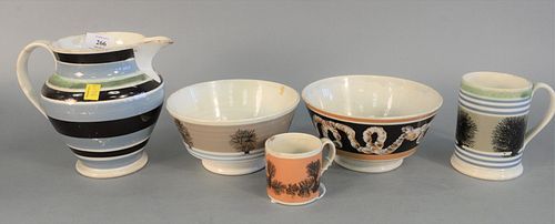 FIVE PIECE LOT OF MOCHAWARE TO