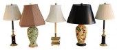 FIVE PIECE LOT OF TABLE LAMPS,