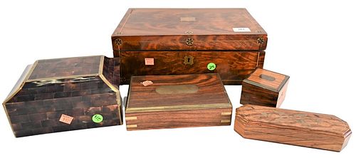 FIVE PIECE LOT, TO INCLUDE BRASS