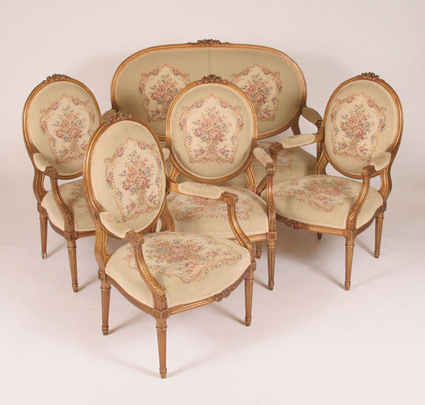 Five piece Louis XV style parlor