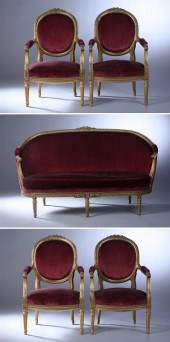 FIVE-PIECE LOUIS XVI STYLE CAR