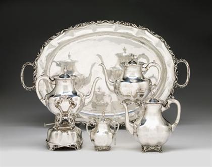 Five piece Mexican silver tea &