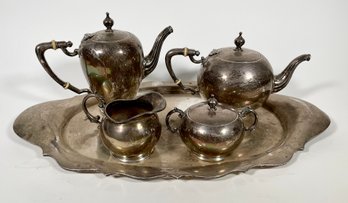 Five piece Mexican sterling tea