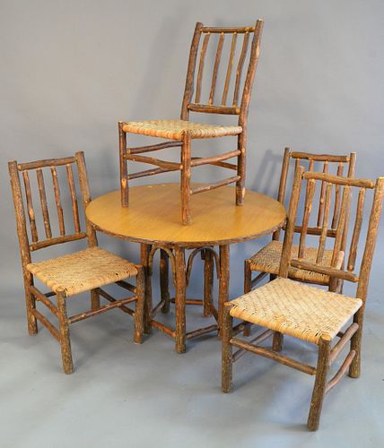 FIVE PIECE OLD HICKORY DINETTE SET,