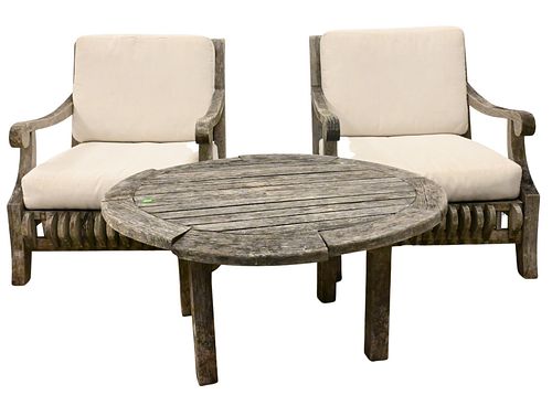 FIVE PIECE OUTDOOR TEAK PATIO
