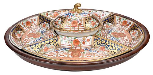 FIVE PIECE PORCELAIN SWEETMEAT
