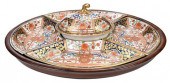 FIVE PIECE PORCELAIN SWEETMEAT