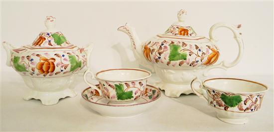 Five piece porcelain tea service
