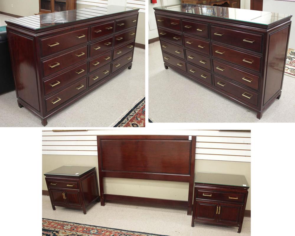 FIVE-PIECE ROSEWOOD BEDROOM