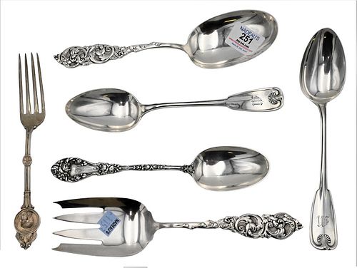 FIVE PIECE SILVER SERVING PIECES,