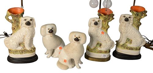 FIVE PIECE STAFFORDSHIRE GROUP,