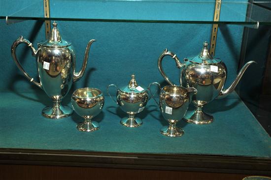 FIVE PIECE STERLING COFFEE/TEA