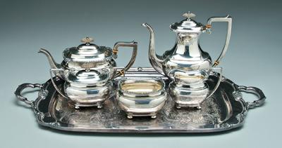 Five piece sterling tea service: