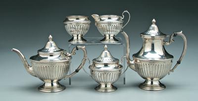 Five piece sterling tea service: