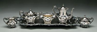 Five piece sterling tea service,