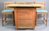 FIVE PIECE TEAK OUTDOOR BAR SE