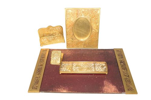 FIVE PIECE TIFFANY STUDIOS DESK SET