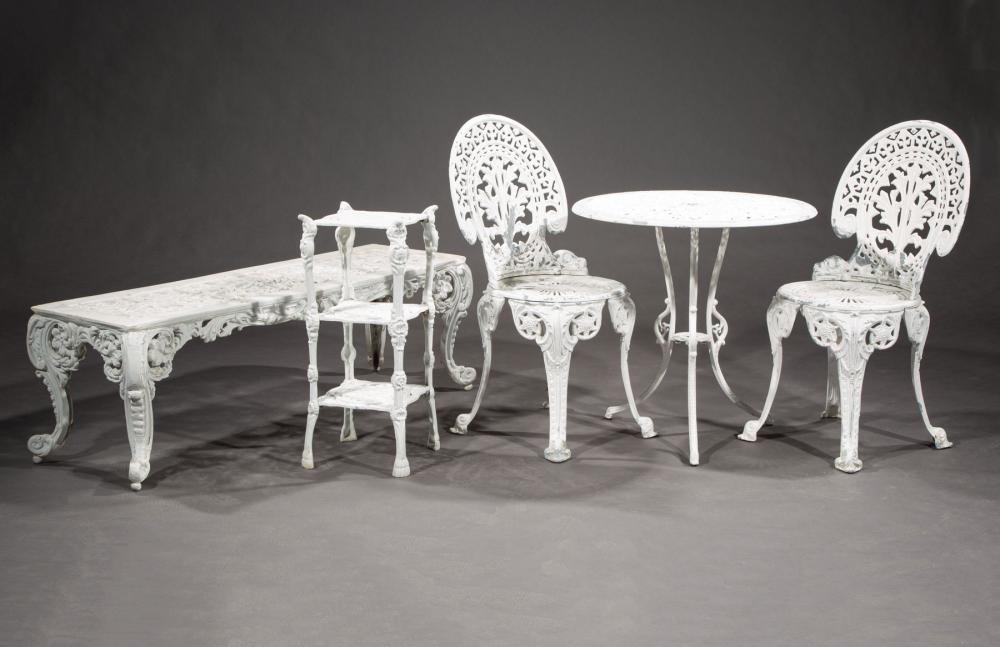 FIVE-PIECE VINTAGE PAINTED METAL