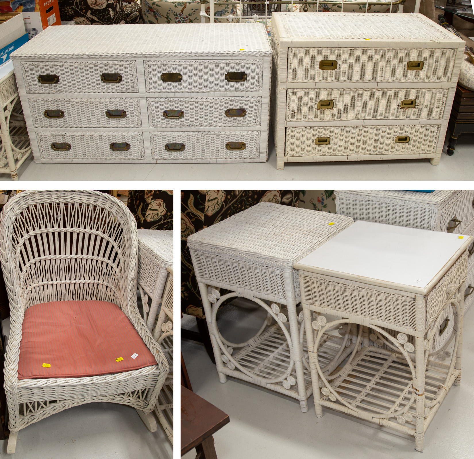 FIVE PIECE WICKER BEDROOM SET