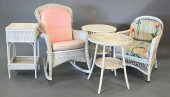 FIVE PIECE WICKER LOT, TO INCL