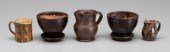Five pieces 19th century potte