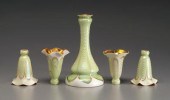 Five pieces art glass: four 5-