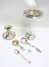 FIVE PIECES ASSORTED SILVER: (