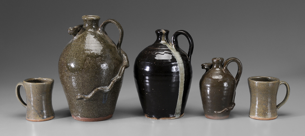 Five Pieces Burlon Craig Pottery